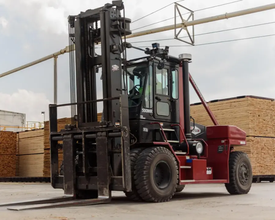 Taylor X-500MR Raised Cab Forklift Pneumatic Tire Forklift